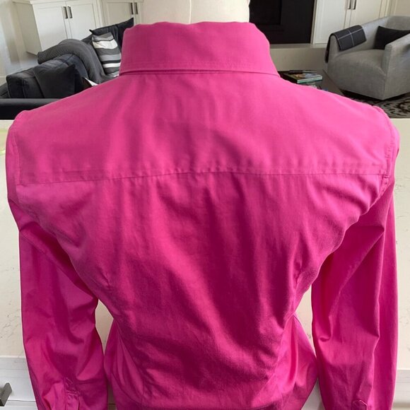 Banana Republic Factory LS Non Iron Button Down Fitted Cotton Shirt Pink Sz 4 - Picture 6 of 11